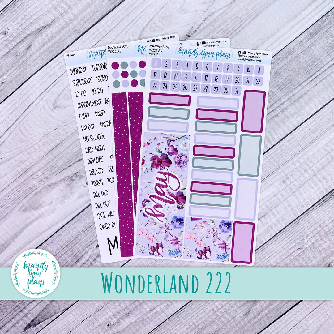 May 2026 or Any Month Monthly Kit || Wonderland 222 A5, B6, A6 || Ardent Botanicals || 359