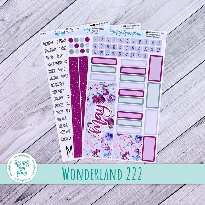 May 2026 or Any Month Monthly Kit || Wonderland 222 A5, B6, A6 || Ardent Botanicals || 359