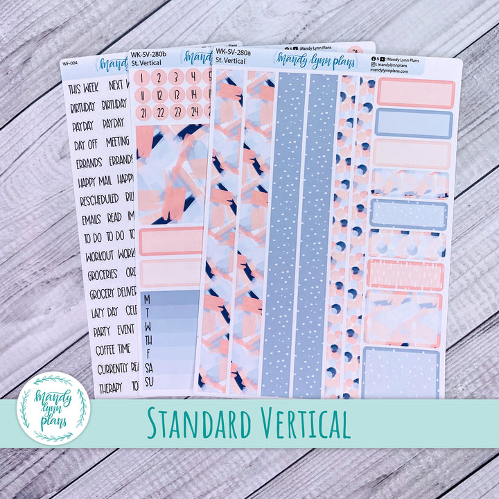 Standard Vertical Weekly Kit || Navy Blush || WK-SV-280