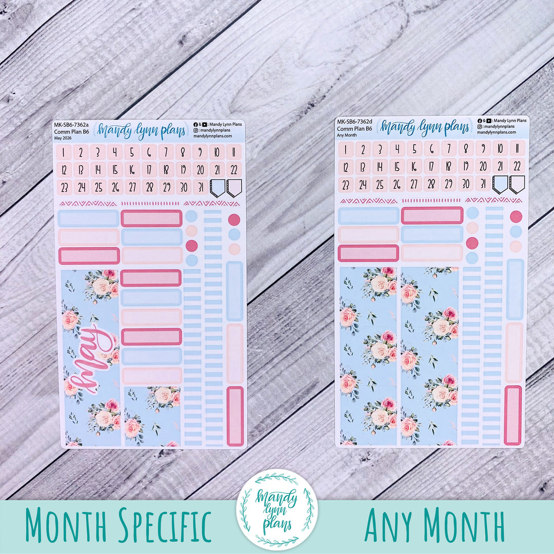May 2026 or Any Month Monthly Kit || Sterling Ink A5, A5 Slim, B6, B6 Slim, N1, N2 Common Planner || Pink Rosettes || 362