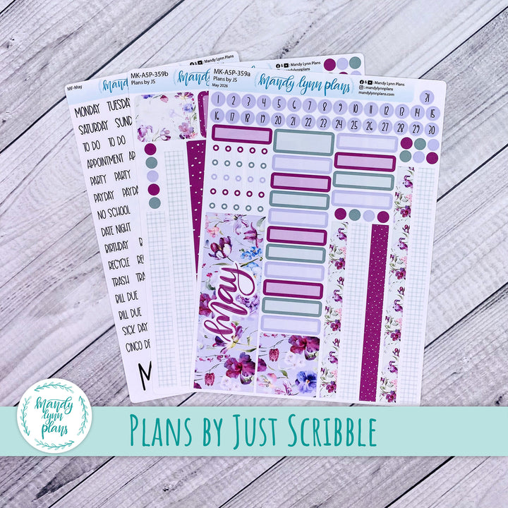 May 2026 or Any Month Monthly Kit || A5, B6, A6 Plans by Just Scribble || Ardent Botanicals || 359