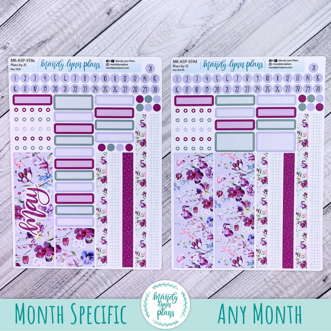 May 2026 or Any Month Monthly Kit || A5, B6, A6 Plans by Just Scribble || Ardent Botanicals || 359