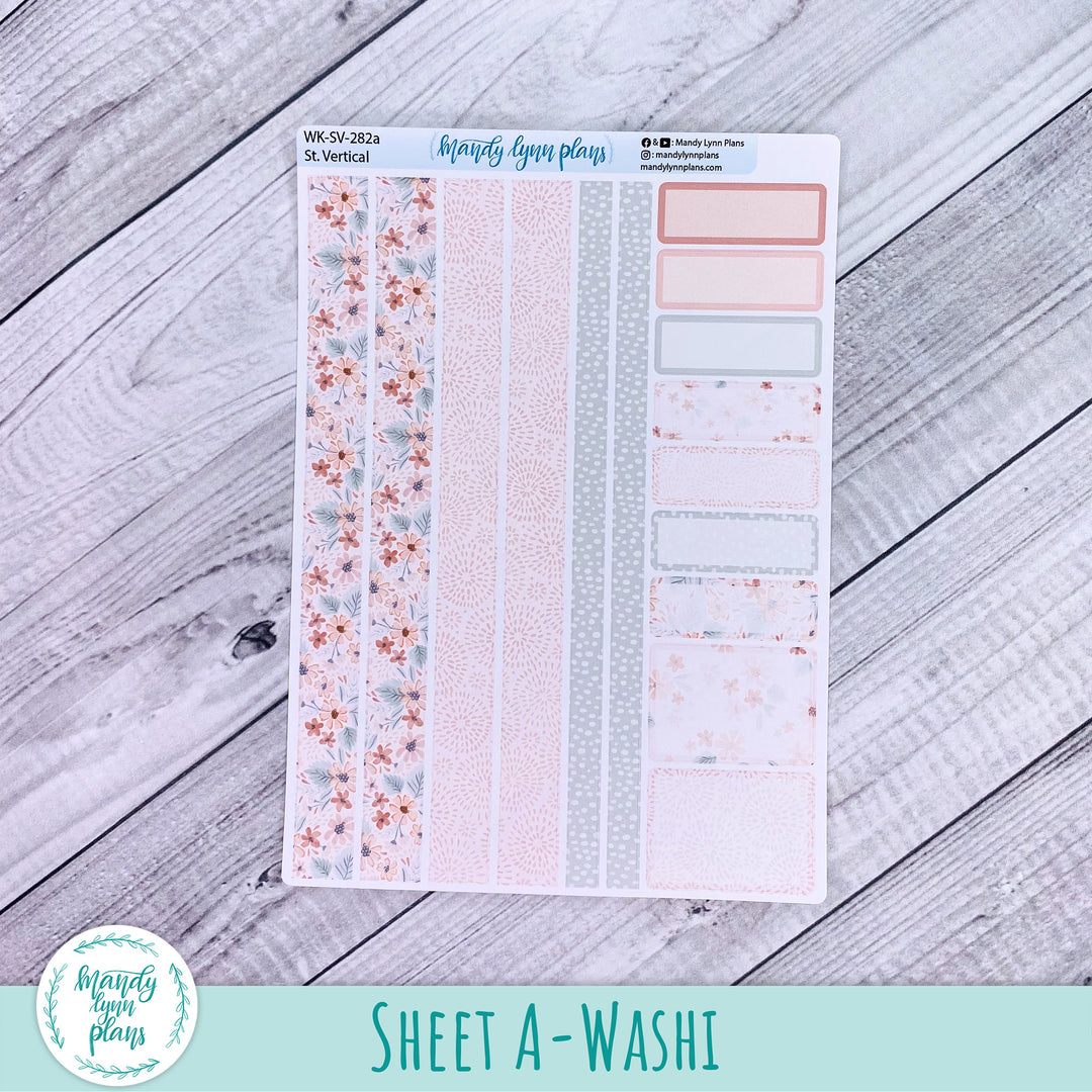 Standard Vertical Weekly Kit || Misty Rose Floral || WK-SV-282