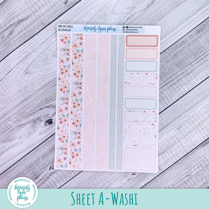 Standard Vertical Weekly Kit || Misty Rose Floral || WK-SV-282