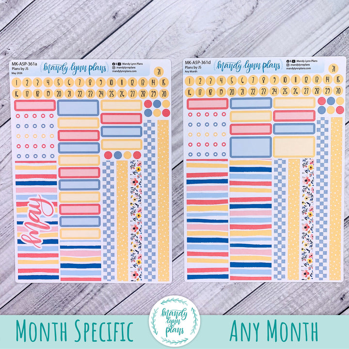 May 2026 or Any Month Monthly Kit || A5, B6, A6 Plans by Just Scribble || Mama's Blossoms || 361