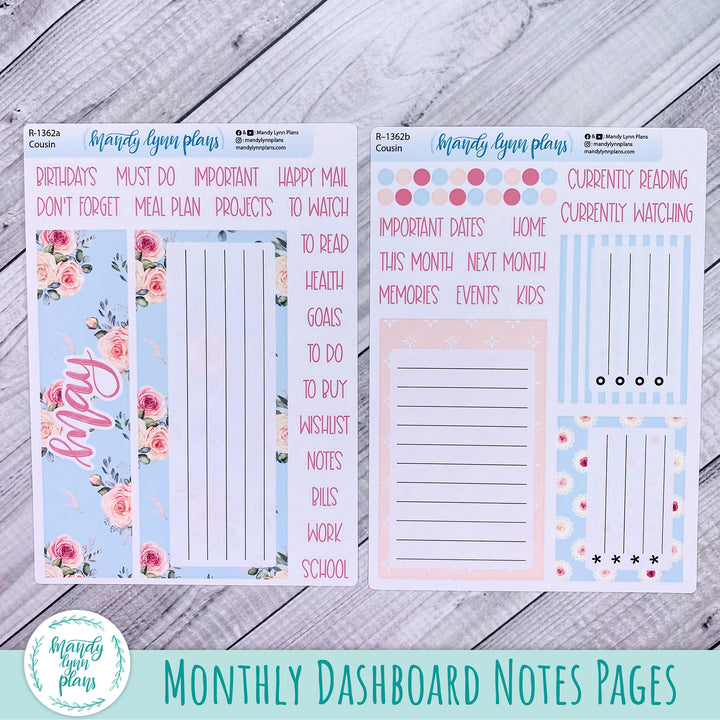 May Dashboard Kit || Hobonichi, Common Planner, Wonderland 222, Plans by Just Scribble || Pink Rosettes || 362