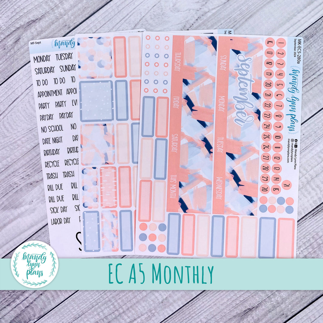 EC A5 September Monthly Kit || Navy Blush || MK-EC5-280