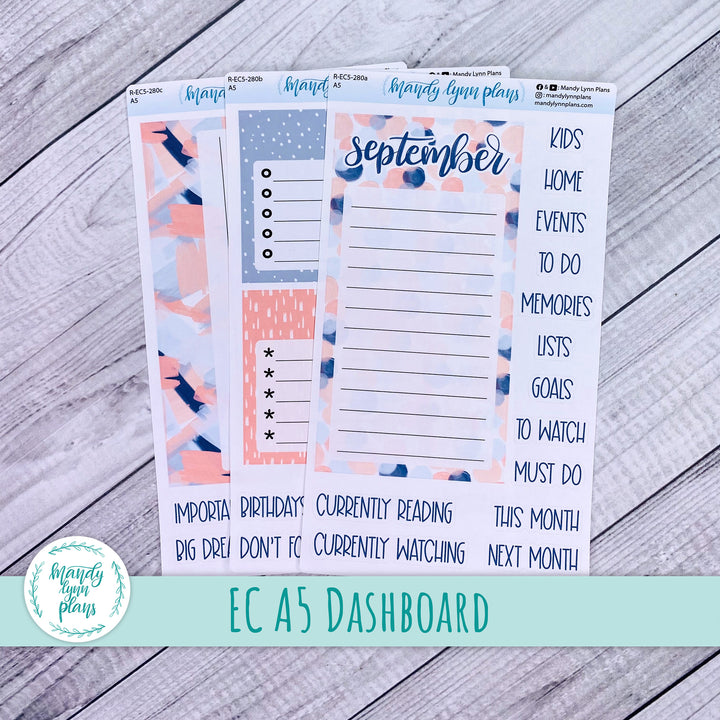 September EC A5 Dashboard Kit || Navy Blush || R-EC5-280