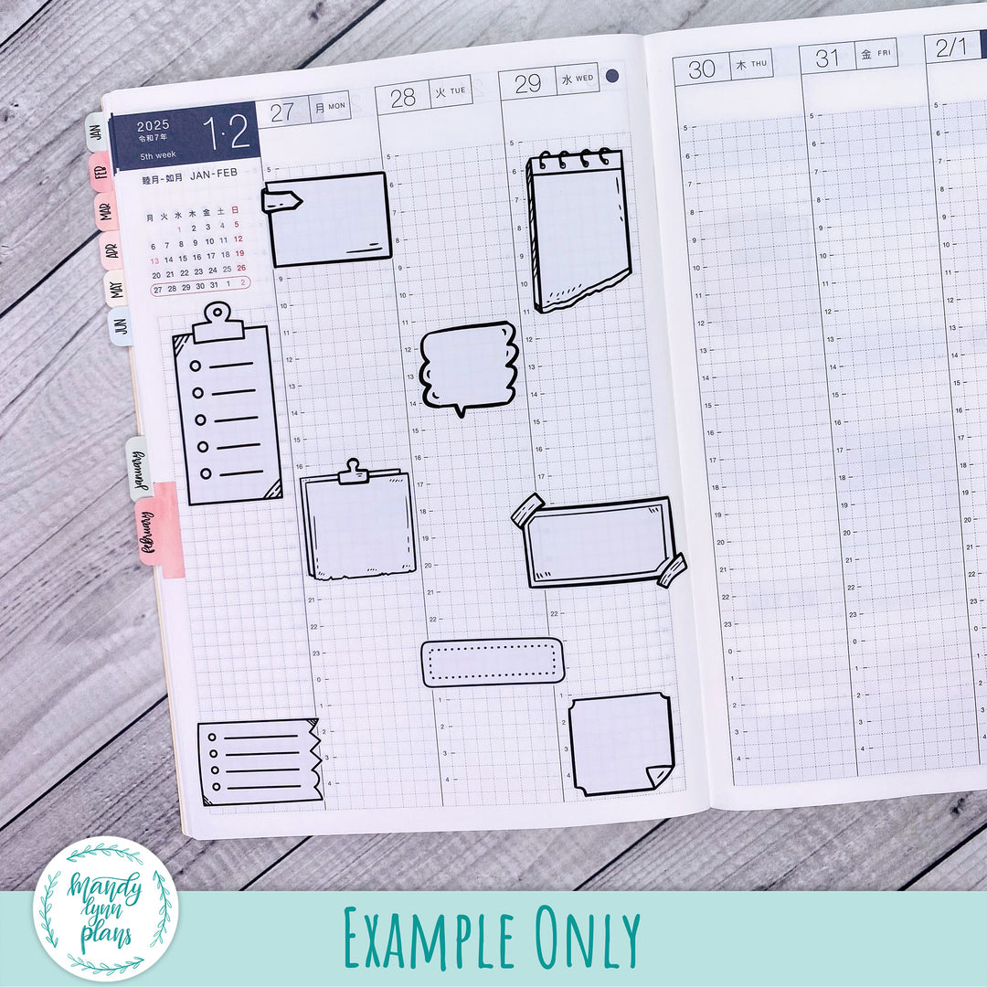 Black and White Box Doodles || Bullet Journal