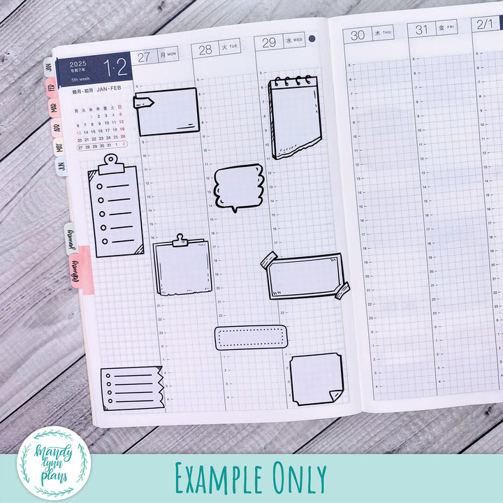 Black and White Box Doodles || Bullet Journal