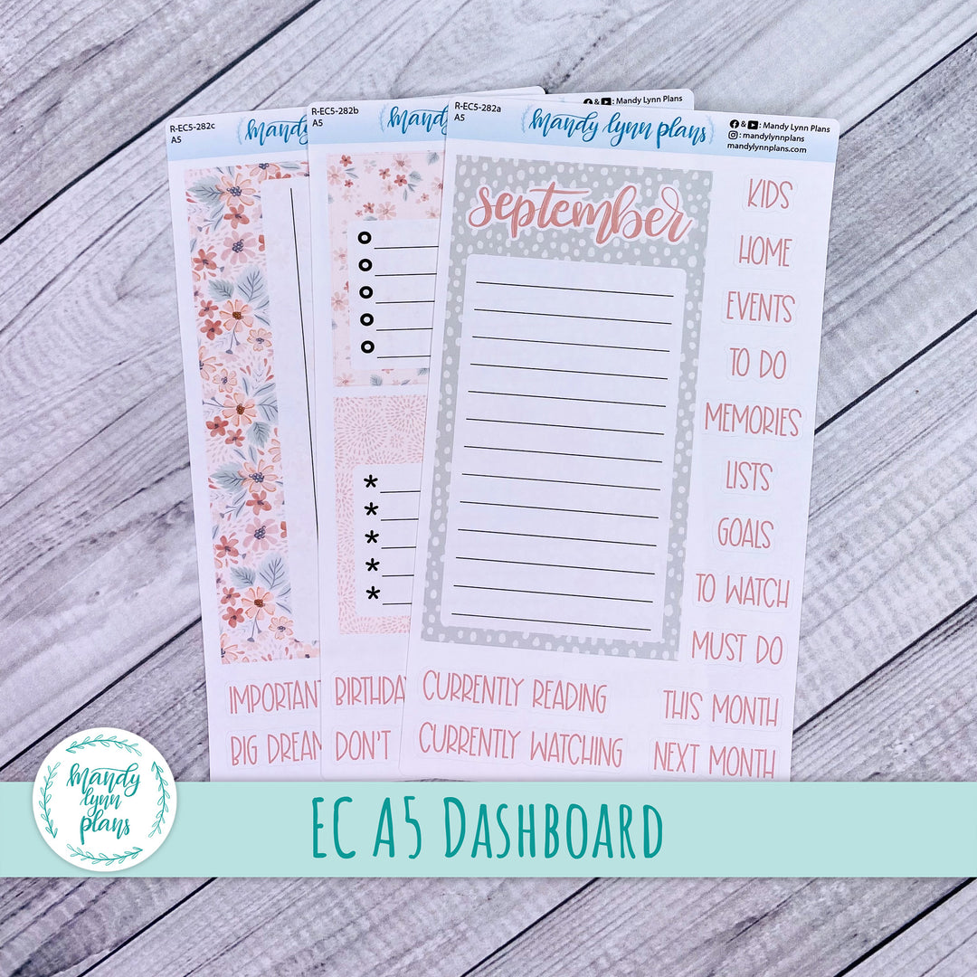 September EC A5 Dashboard Kit || Misty Rose Floral || R-EC5-282