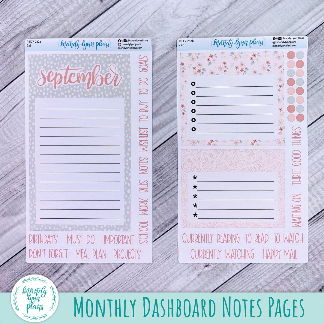 September EC 7x9 Dashboard Kit || Misty Rose Floral || R-EC7-282