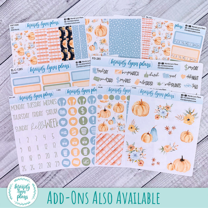 Any Month Common Planner Monthly Kit || Pumpkin Floral || 285