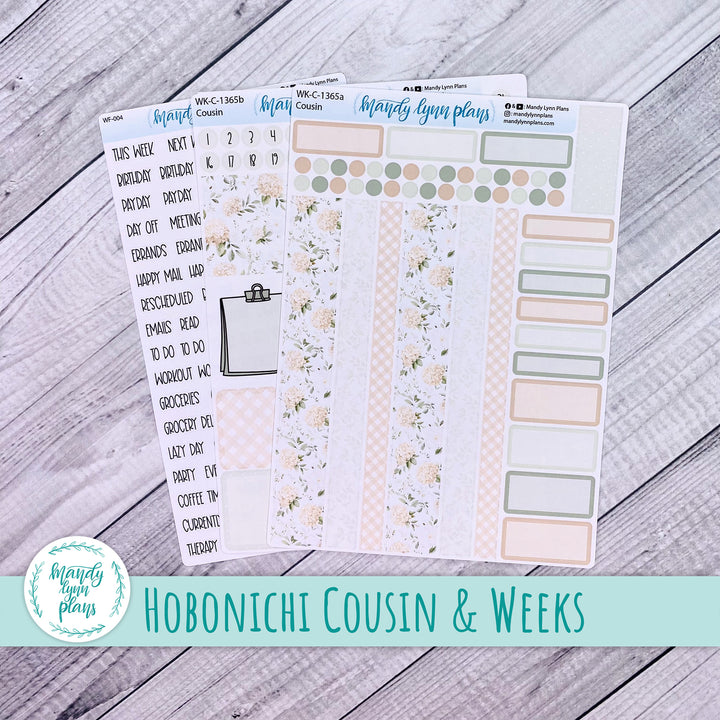 Weekly Kit || Hobonichi Cousin and Weeks || Gingham Gardens || 365