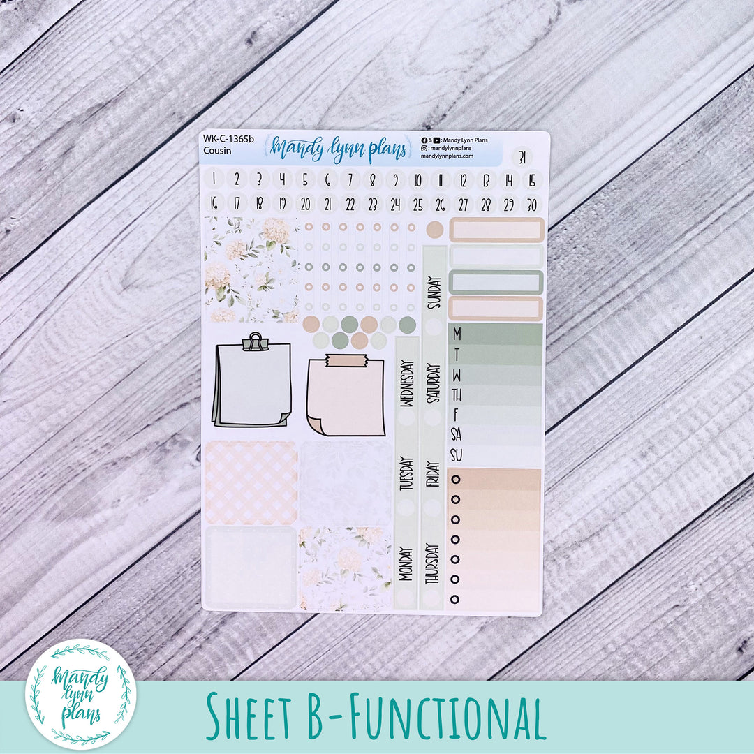 Weekly Kit || Hobonichi Cousin and Weeks || Gingham Gardens || 365