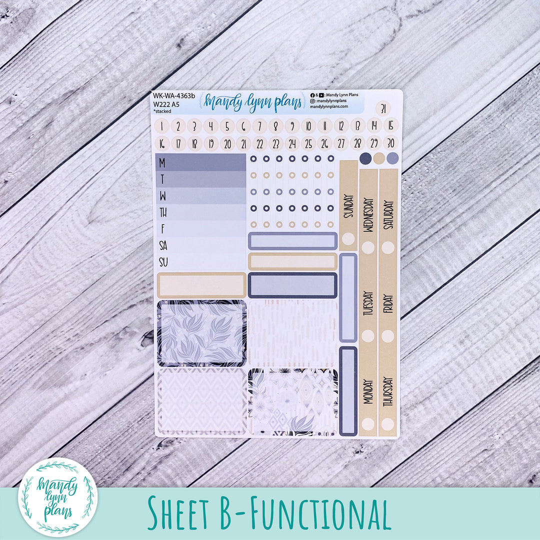 Weekly Kit || Wonderland 222 A5, B6, A6 || Stacked, Unstacked, Horizontal || Boho Dreams || 363