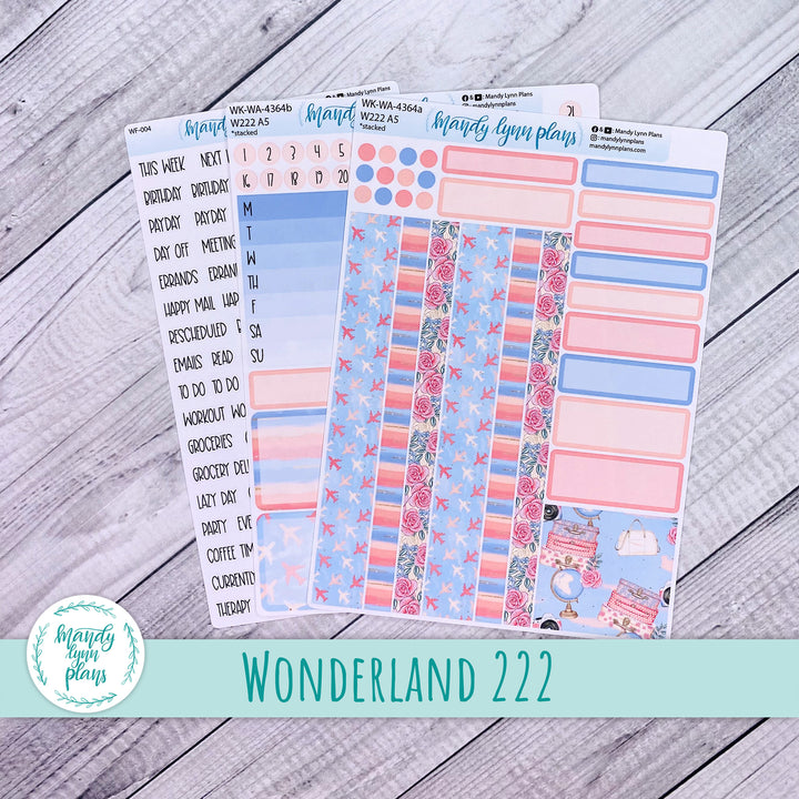 Weekly Kit || Wonderland 222 A5, B6, A6 || Stacked, Unstacked, Horizontal || Traveling Trellis || 364