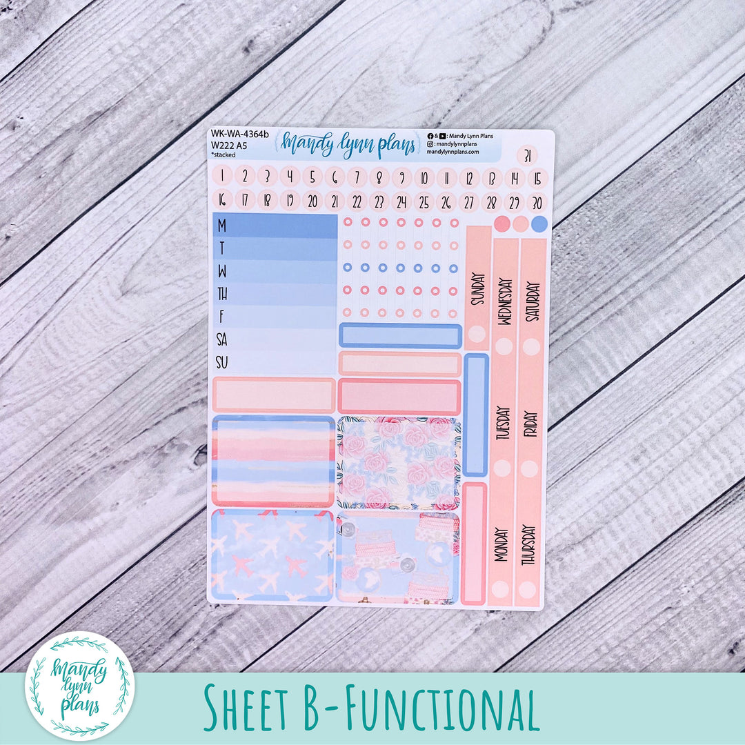 Weekly Kit || Wonderland 222 A5, B6, A6 || Stacked, Unstacked, Horizontal || Traveling Trellis || 364