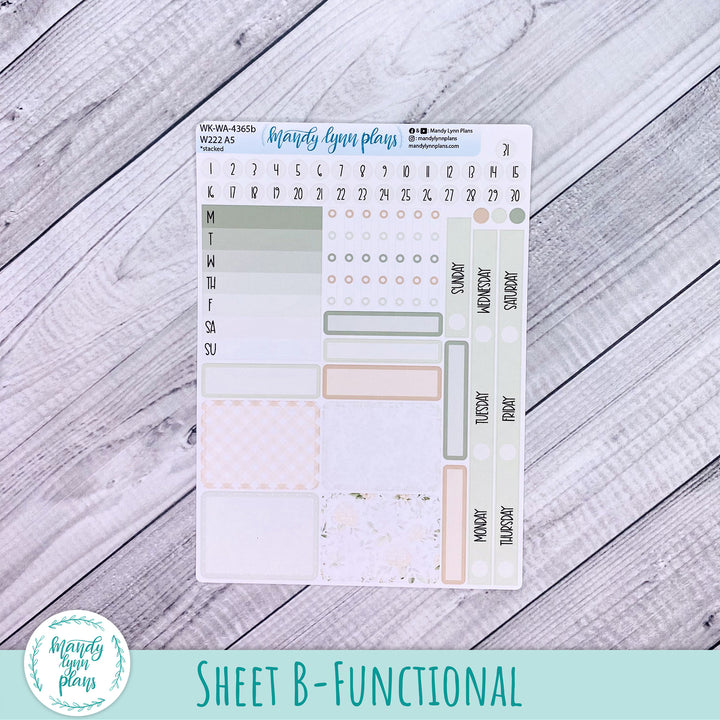 Weekly Kit || Wonderland 222 A5, B6, A6 || Stacked, Unstacked, Horizontal || Gingham Gardens || 365