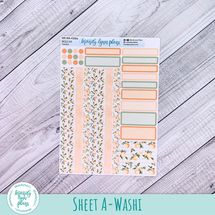 Weekly Kit || Wonderland 222 A5, B6, A6 || Stacked, Unstacked, Horizontal || Peaches & Cream || 366