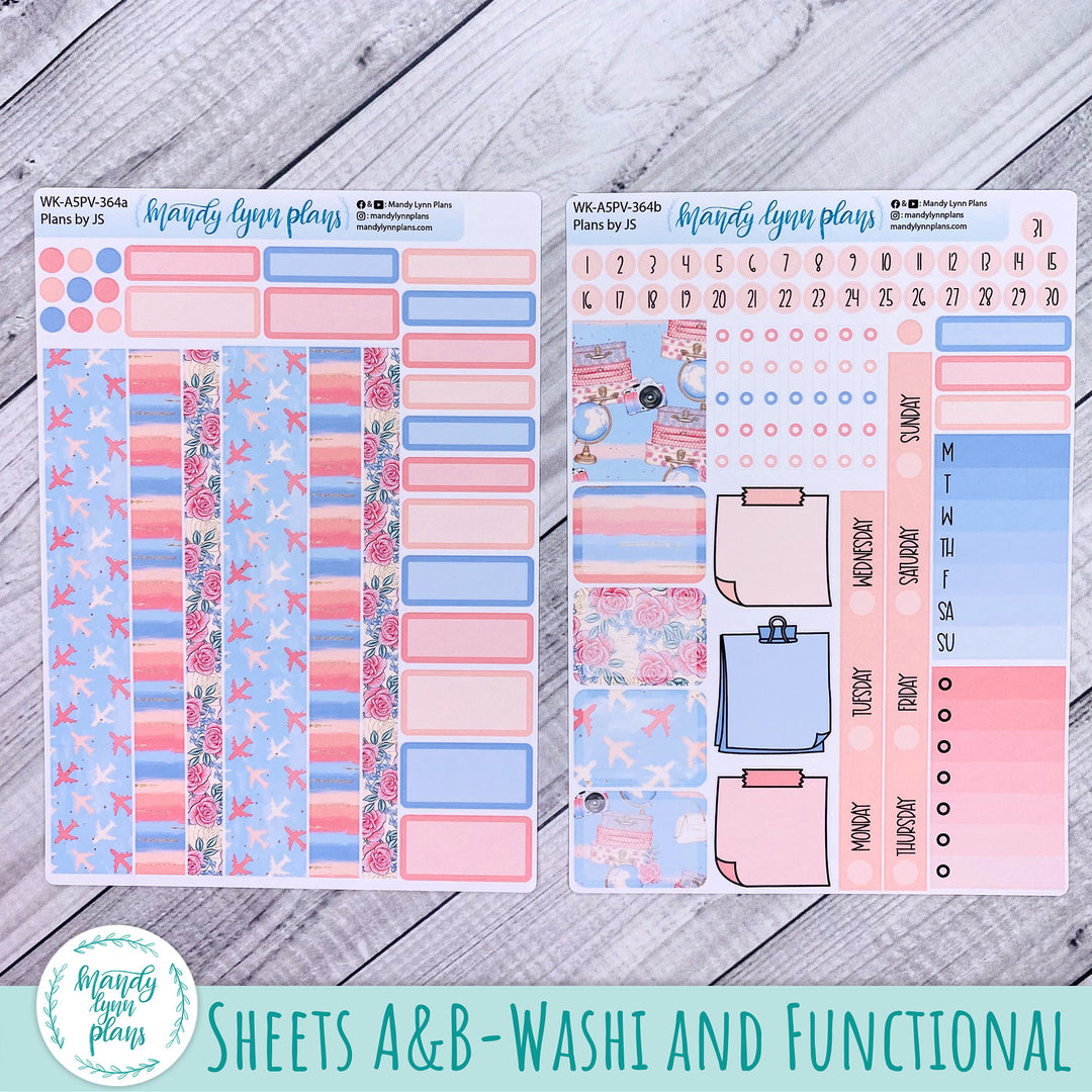 Weekly Kit || A5, B6, A6 Plans by Just Scribble || Traveling Trellis || 364