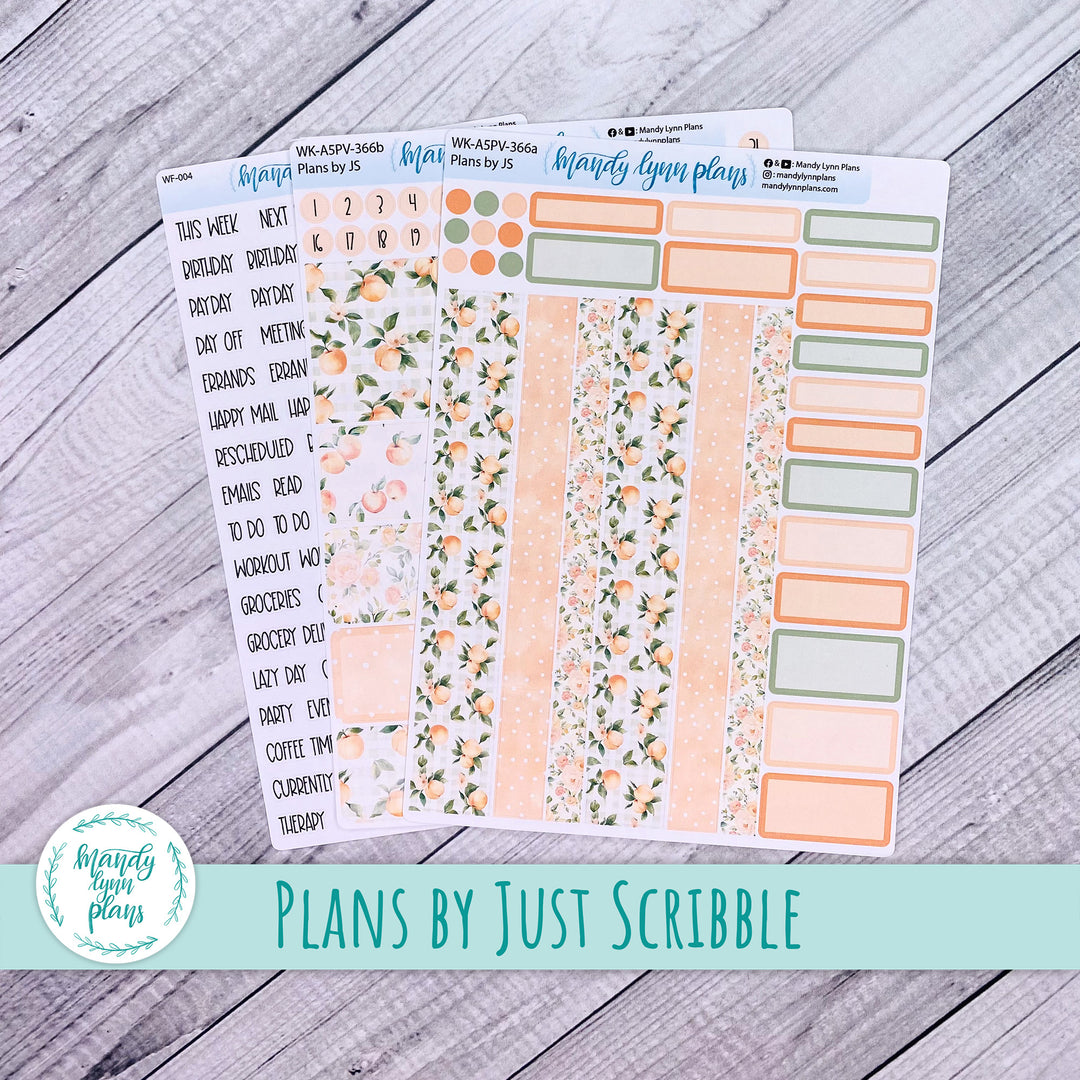 Weekly Kit || A5, B6, A6 Plans by Just Scribble || Peaches & Cream || 366