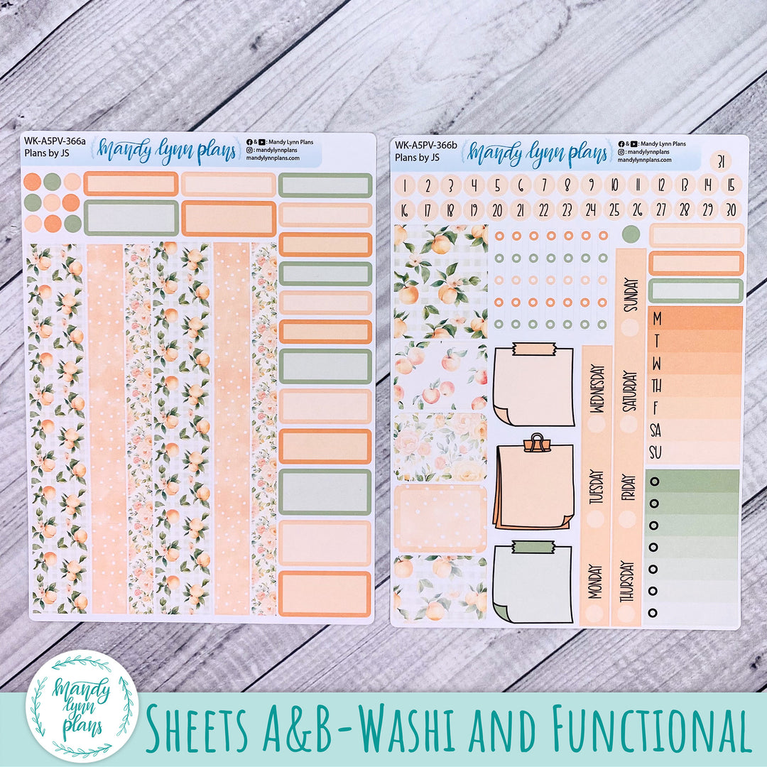 Weekly Kit || A5, B6, A6 Plans by Just Scribble || Peaches & Cream || 366