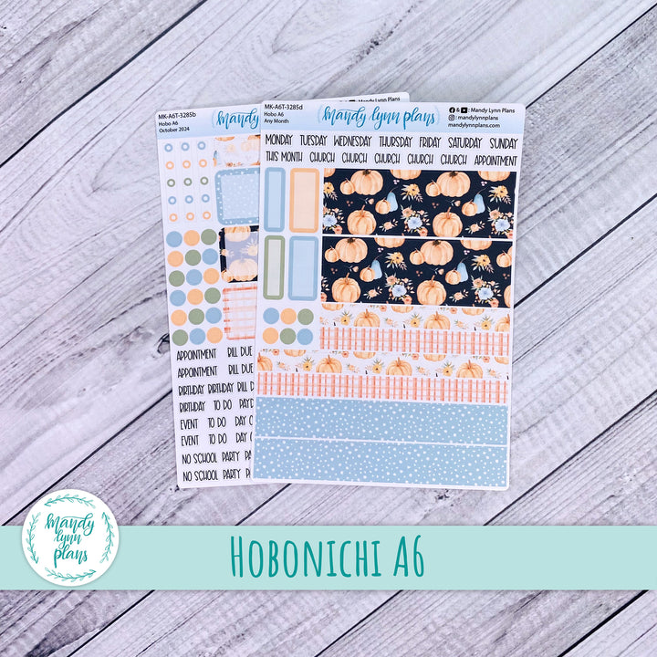 Any Month Hobonichi A6 Monthly Kit || Pumpkin Floral || MK-A6T-3285