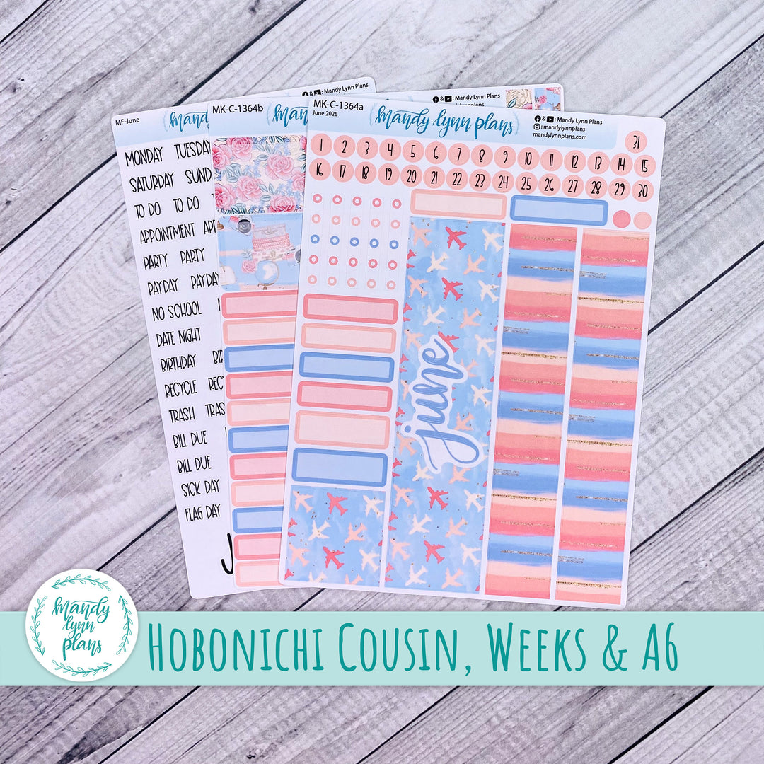 June 2026 or Any Month Monthly Kit || Hobonichi Cousin, Weeks, A6 || Traveling Trellis || 364