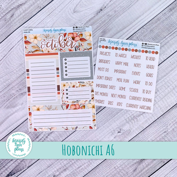 October A6 Hobonichi Dashboard || Autumn Blooms || R-A6T-3284