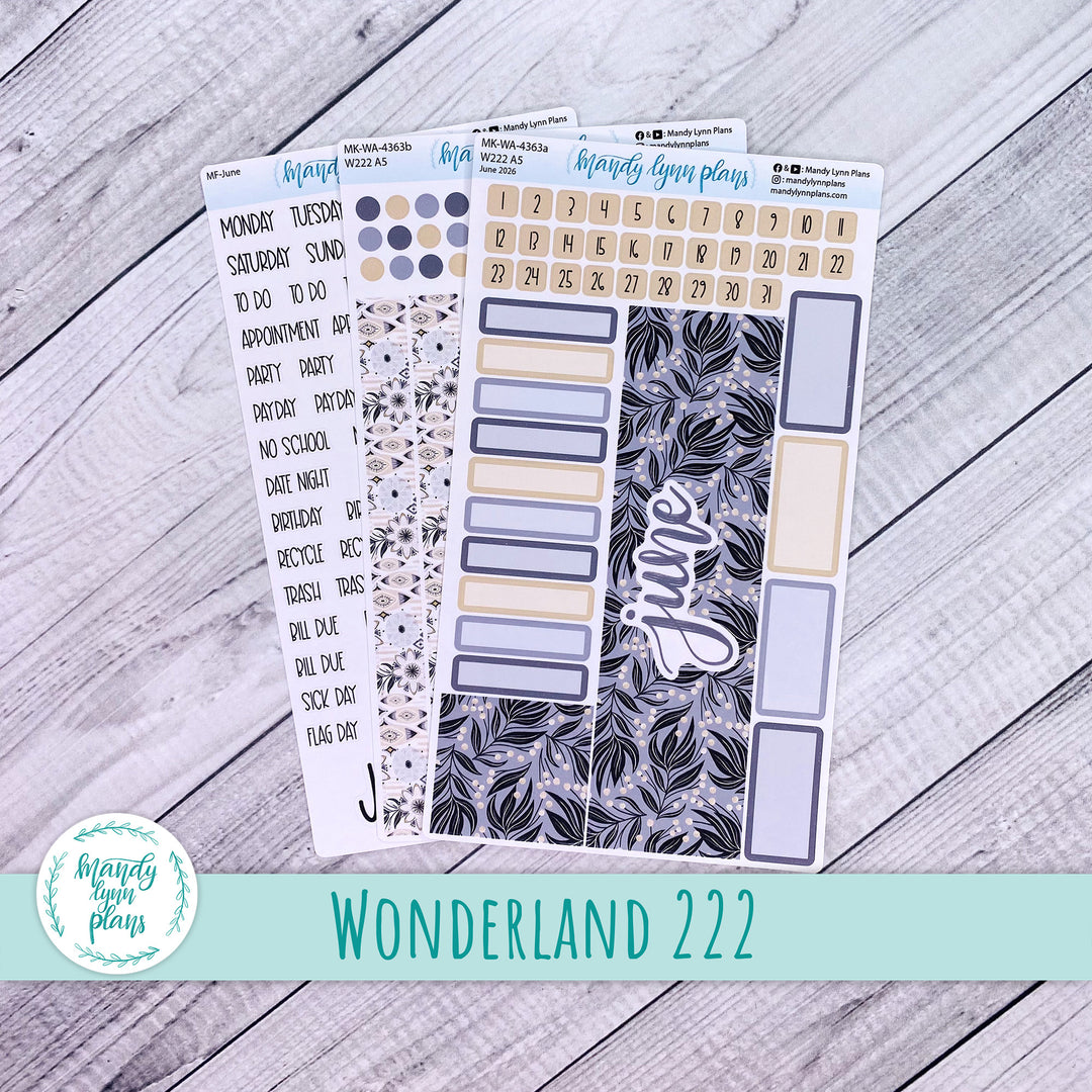 June 2026 or Any Month Monthly Kit || Wonderland 222 A5, B6, A6 || Boho Dreams || 363