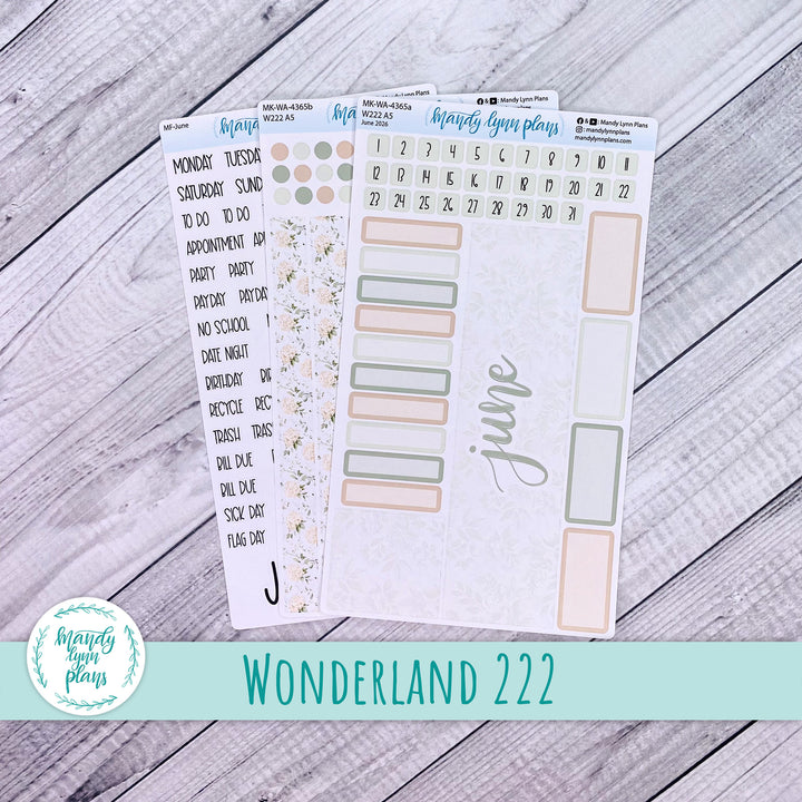 June 2026 or Any Month Monthly Kit || Wonderland 222 A5, B6, A6 || Gingham Gardens || 365