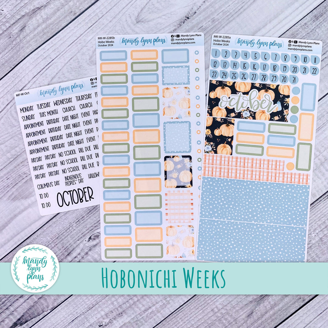 Hobonichi Weeks October 2024 Monthly Kit || Pumpkin Floral || MK-W-2285