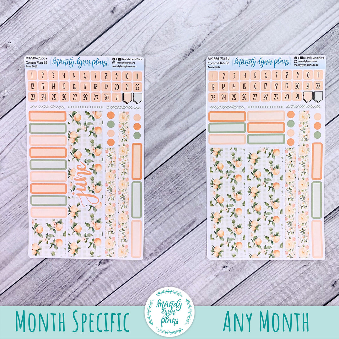 June 2026 or Any Month Monthly Kit || Sterling Ink A5, A5 Slim, B6, B6 Slim, N1, N2 Common Planner || Peaches & Cream || 366