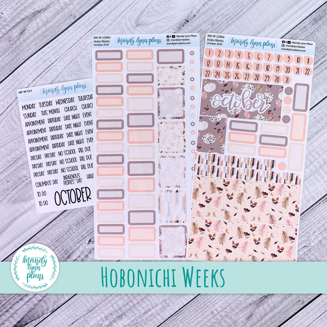 Hobonichi Weeks October 2024 Monthly Kit || Blush and Spice || MK-W-2286