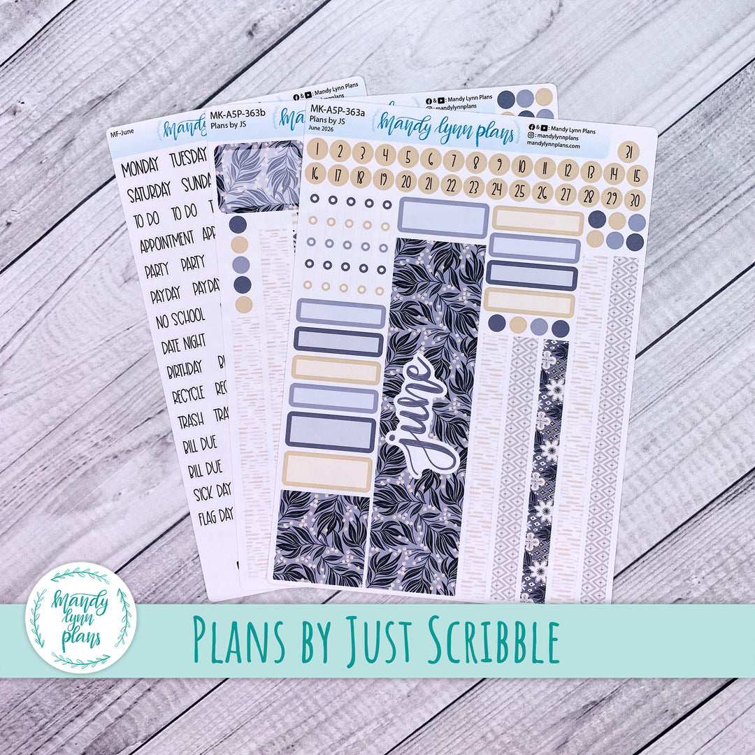 June 2026 or Any Month Monthly Kit || A5, B6, A6 Plans by Just Scribble || Boho Dreams || 363