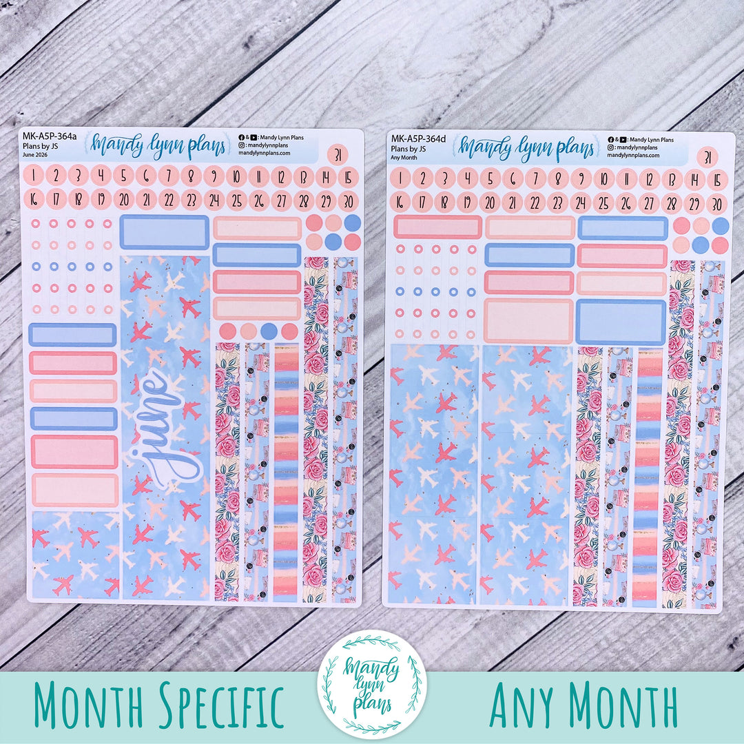 June 2026 or Any Month Monthly Kit || A5, B6, A6 Plans by Just Scribble || Traveling Trellis || 364