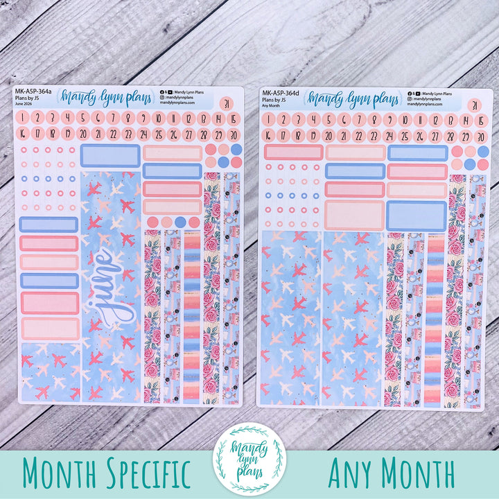 June 2026 or Any Month Monthly Kit || A5, B6, A6 Plans by Just Scribble || Traveling Trellis || 364