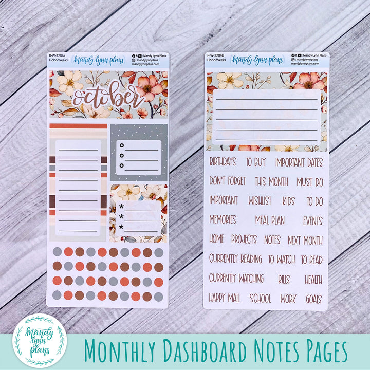 October Hobonichi Weeks Dashboard || Autumn Blooms || R-W-2284