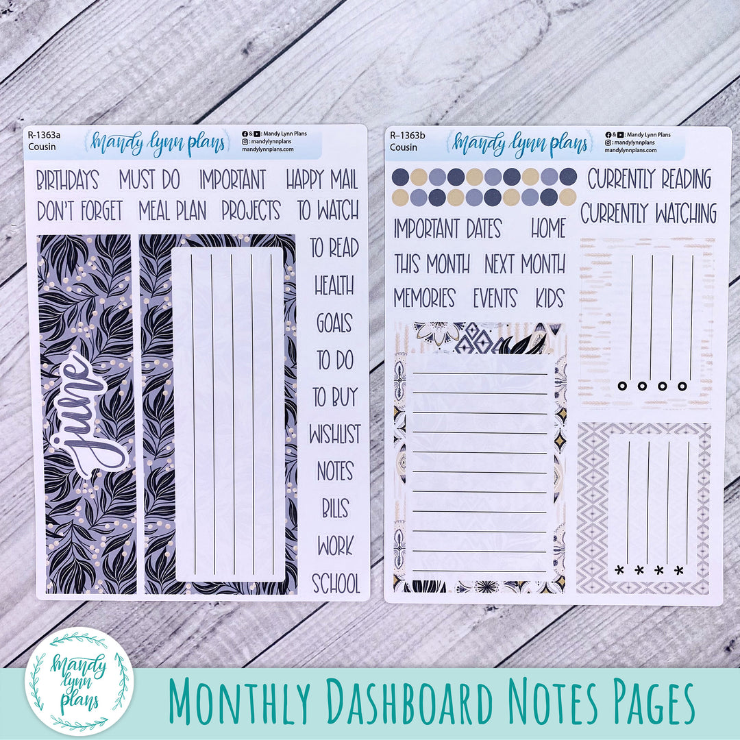 June Dashboard Kit || Hobonichi, Common Planner, Wonderland 222, Plans by Just Scribble || Boho Dreams || 363