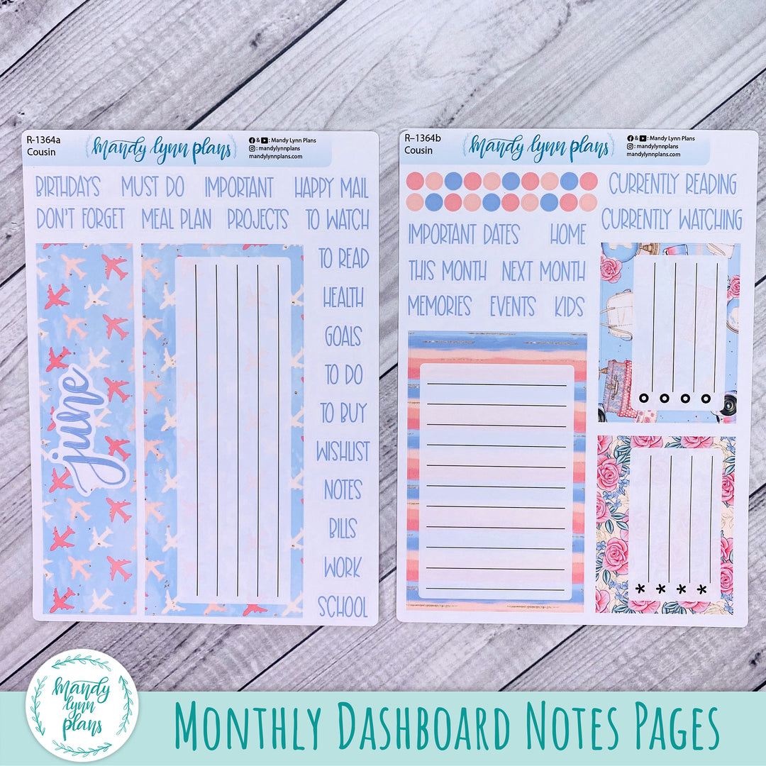 June Dashboard Kit || Hobonichi, Common Planner, Wonderland 222, Plans by Just Scribble || Traveling Trellis || 364