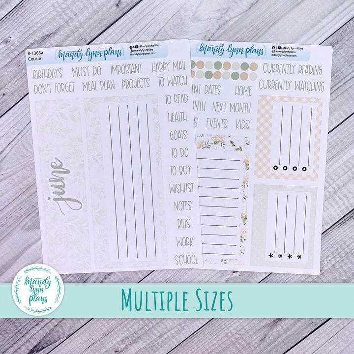 June Dashboard Kit || Hobonichi, Common Planner, Wonderland 222, Plans by Just Scribble || Gingham Gardens || 365