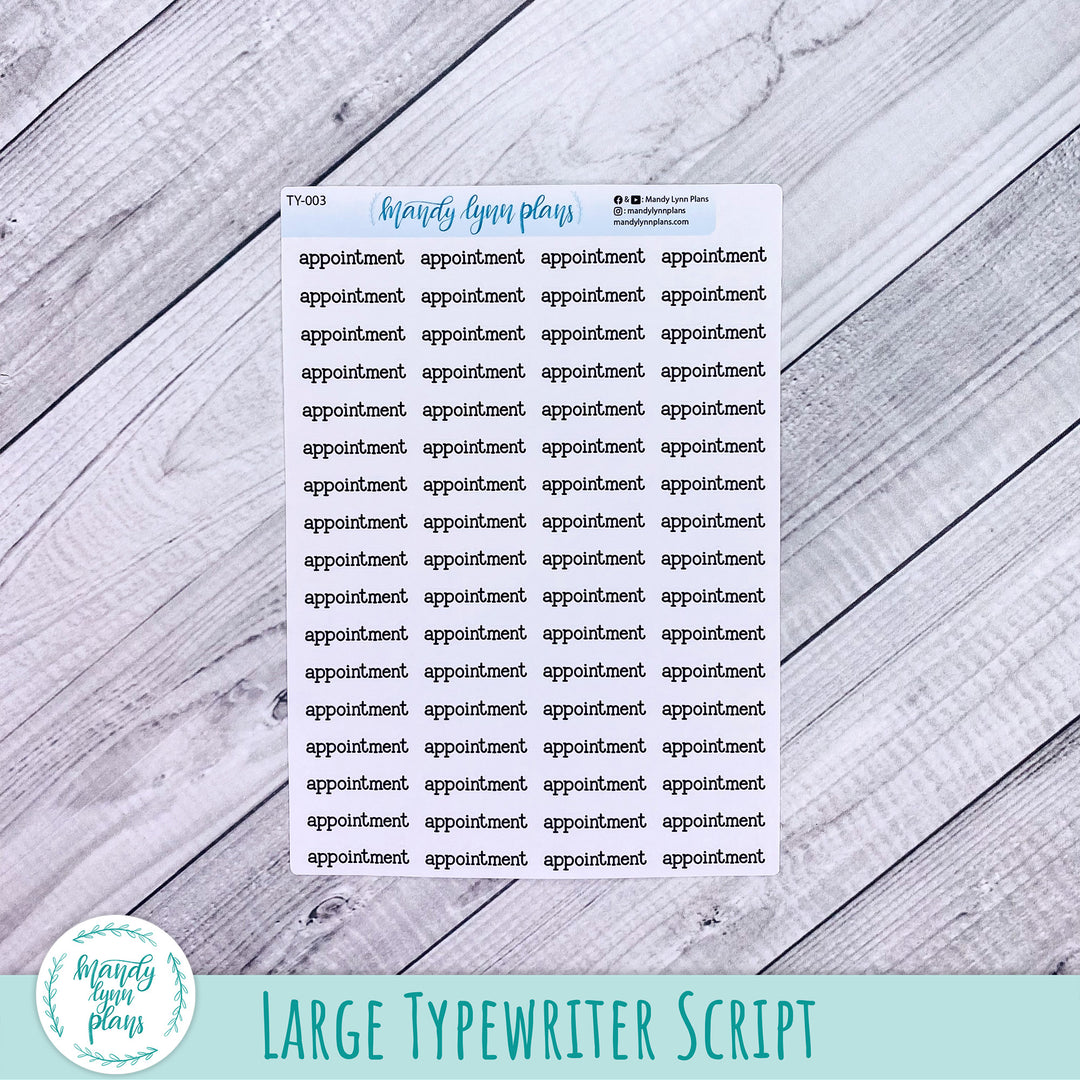 Appointment Scripts || 003