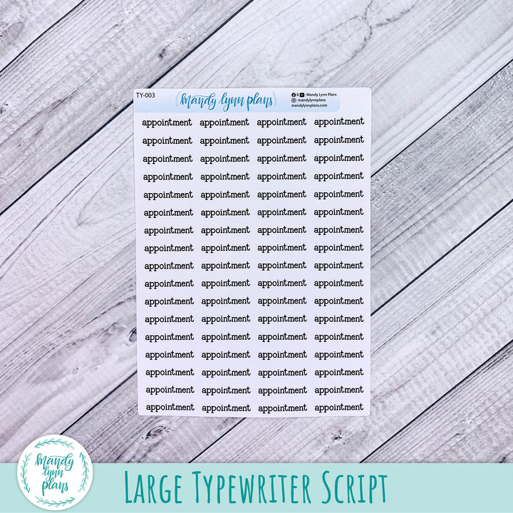 Appointment Scripts || 003