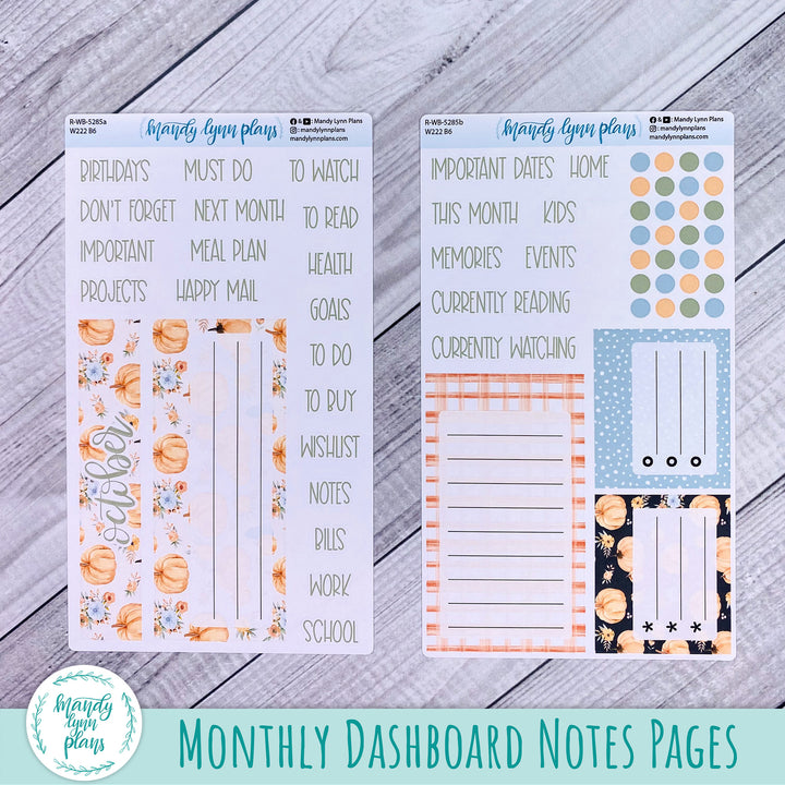 2024  October Wonderland 222 Dashboard || Pumpkin Floral || 285