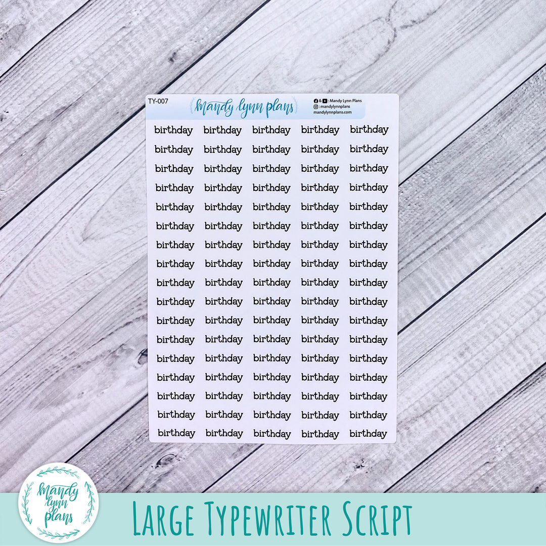 Birthday Scripts || 007