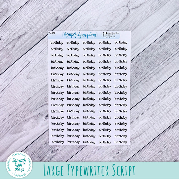 Birthday Scripts || 007