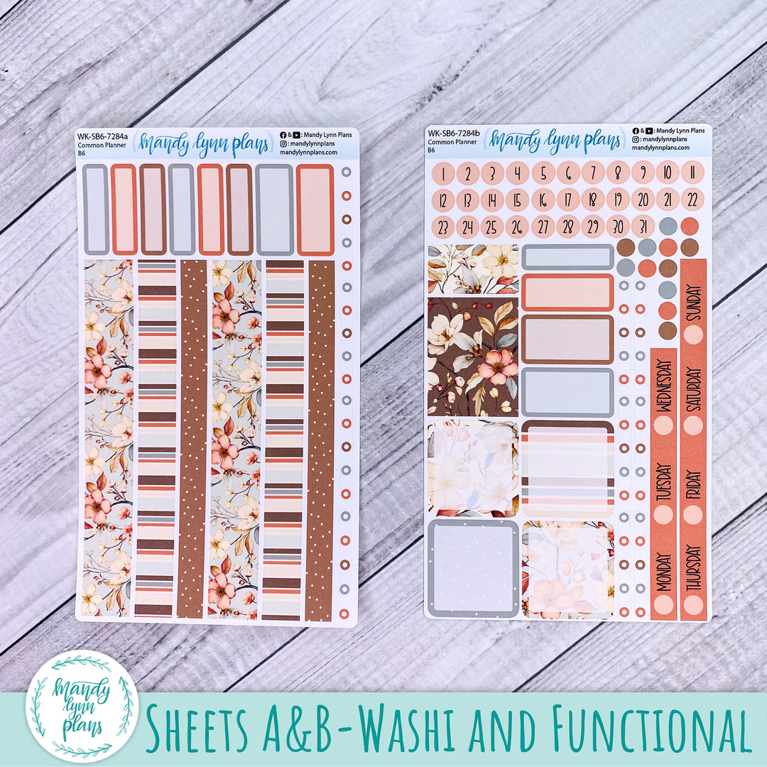 A5, B6, N1 & N2 Common Planner Weekly Kit || Autumn Blooms || 284