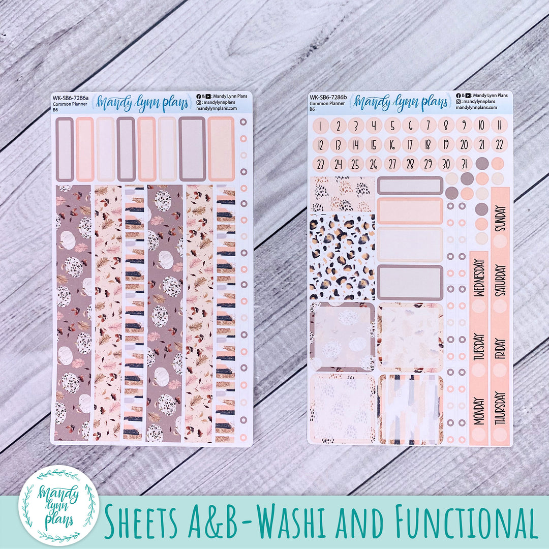 A5, B6, N1 & N2 Common Planner Weekly Kit || Blush and Spice || 286