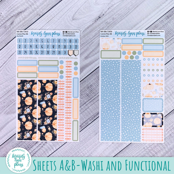 Any Month Common Planner Monthly Kit || Pumpkin Floral || 285